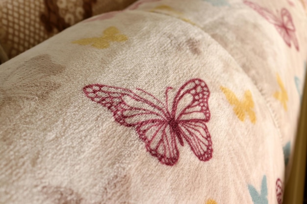 Вышитая подушка с цветочным узором